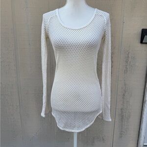 Isabel Marant Cream Scoop Neck Mesh Sweater